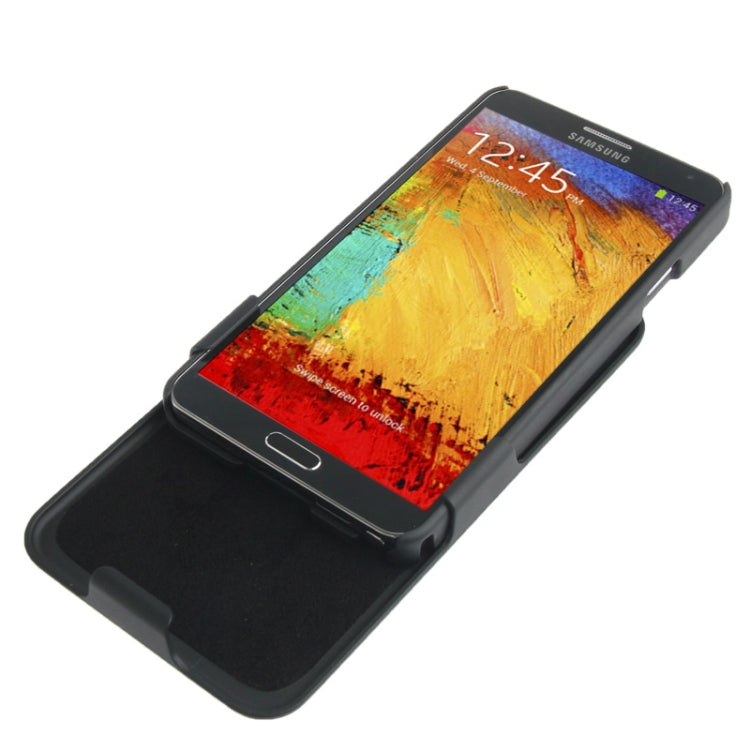 180 Degree Rotation Plastic Case + Plastic Back Cover with Belt Clip Stand for Galaxy Note III / N9000 (Black)