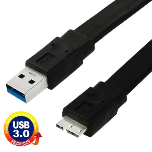 Noodle Style Micro USB 3.0 to USB 3.0 Data Cable for Galaxy Note III / N9000, Length: 1m(Black)