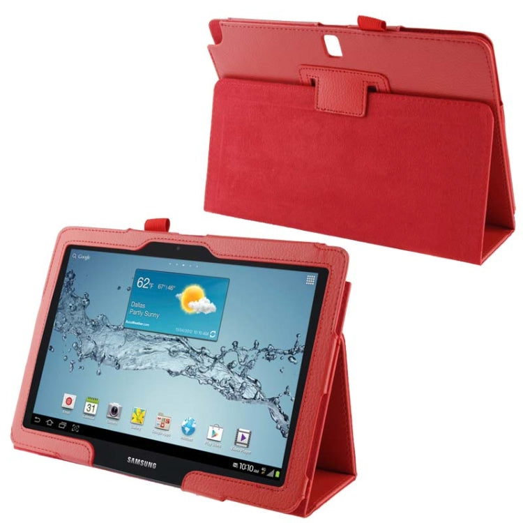 Litchi Texture Leather Case with Holder for Galaxy Note 10.1