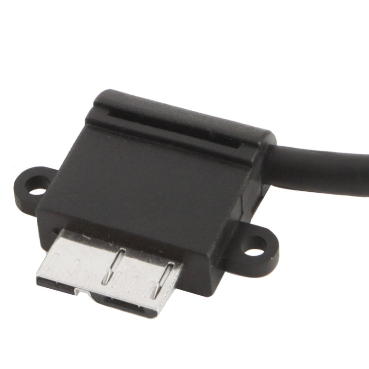 90 Degree Left Angle Micro USB 3.0 to USB 3.0 AM Adapter Cable for Galaxy Note III / N9000, Length: 20cm(Black)