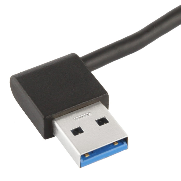 90 Degree Right Angle Micro USB 3.0 to USB 3.0 AM Adapter Cable for Galaxy Note III / N9000, Length: 20cm(Black)