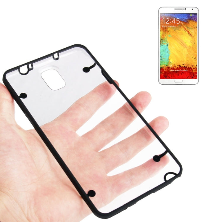 Transparent Plastic + Fluorescent Effect TPU Frame Case for Galaxy Note III / N9000