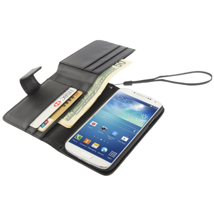 Litchi Texture Leather Case with Wallet & Lanyard for Galaxy Galaxy S IV mini / i9190(Black)