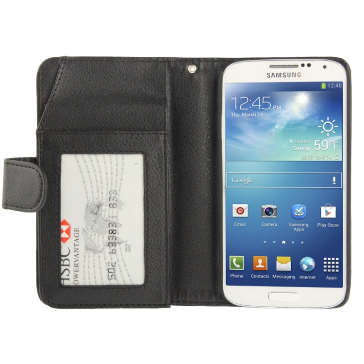 Litchi Texture Leather Case with Wallet & Lanyard for Galaxy Galaxy S IV mini / i9190(Black)