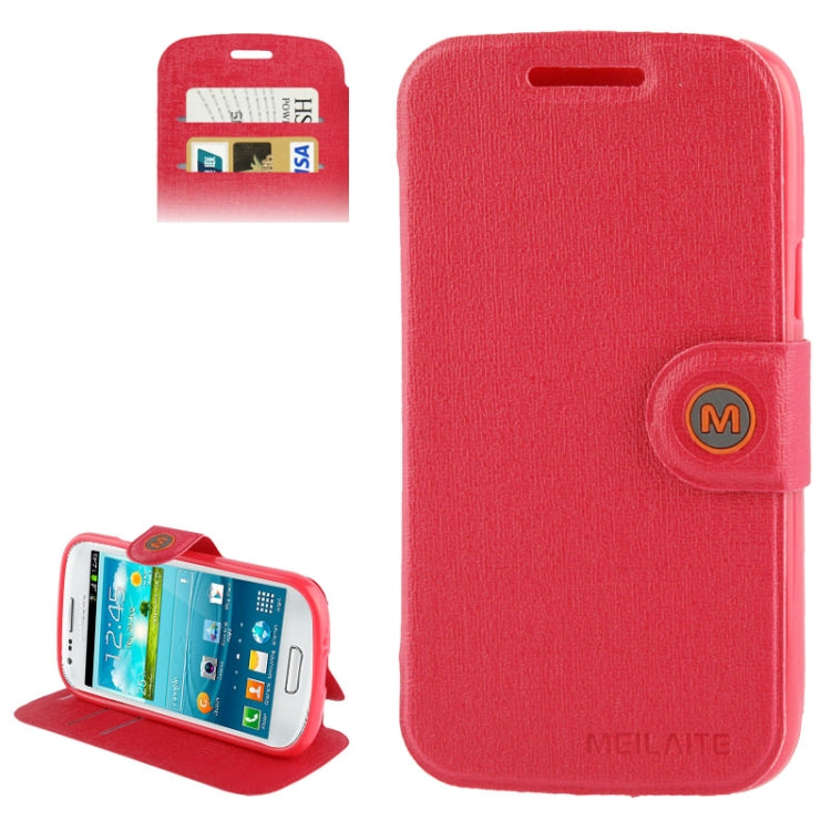 Oracle Texture Magnetic Buckle Leather Case with Credit Card Slots & Holder for Galaxy Core / i8262