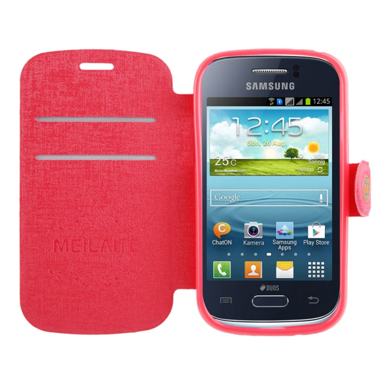 Oracle Texture Magnetic Buckle Leather Case with Credit Card Slots & Holder for Galaxy Core / i8262