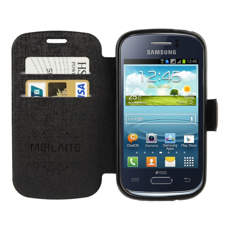 Oracle Texture Magnetic Buckle Leather Case with Credit Card Slots & Holder for Galaxy Express / i8730