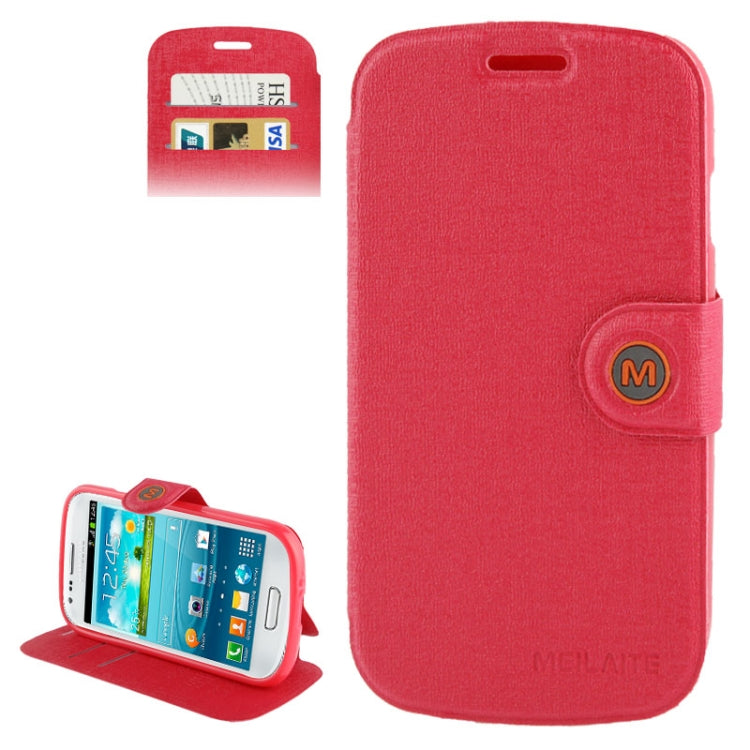 Oracle Texture Magnetic Buckle Leather Case with Credit Card Slots & Holder for Galaxy Express / i8730