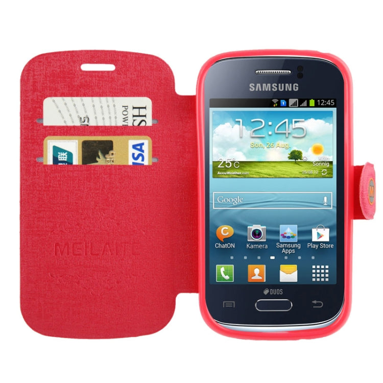 Oracle Texture Magnetic Buckle Leather Case with Credit Card Slots & Holder for Galaxy Express / i8730