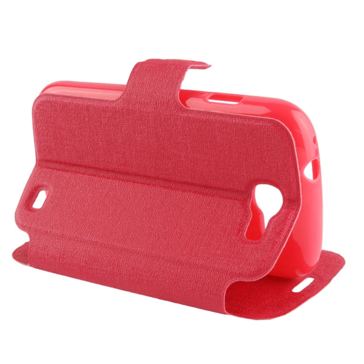 Oracle Texture Magnetic Buckle Leather Case with Credit Card Slots & Holder for Galaxy Express / i8730