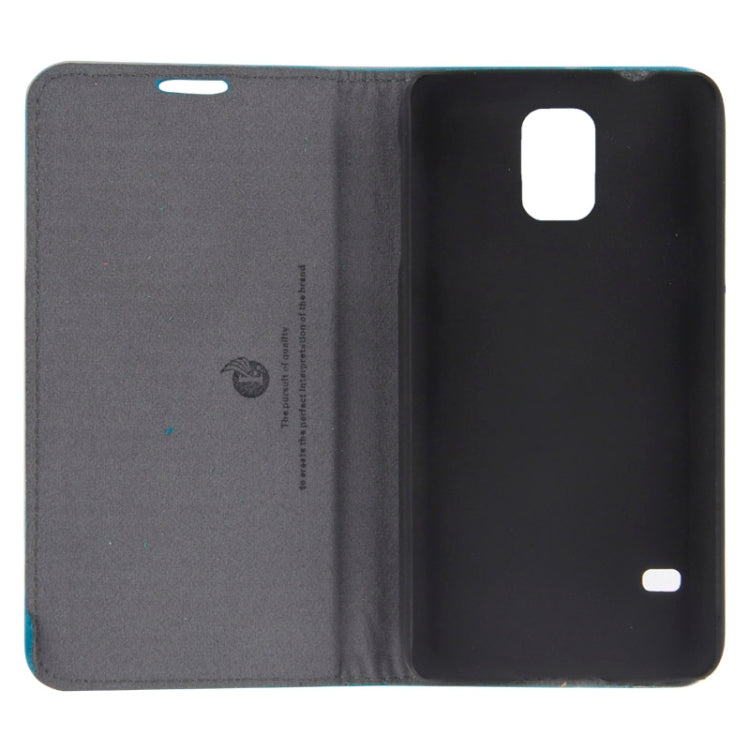 Litchi Texture Horizontal Flip Top-grain Genuine Leather Case with Holder for Galaxy S5 / G900