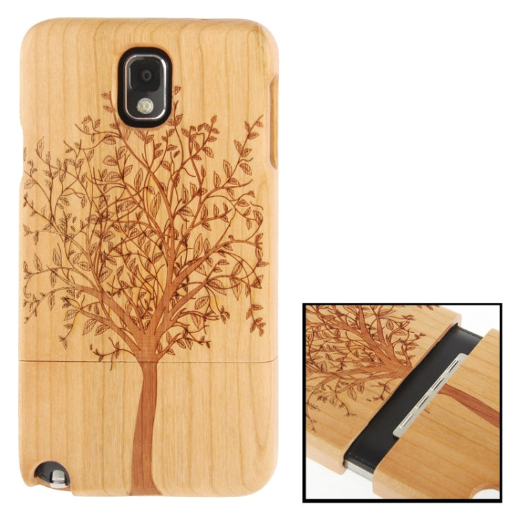 Woodcarving Tree Pattern Detachable Pinevood Material Case for Galaxy Note III / N9000
