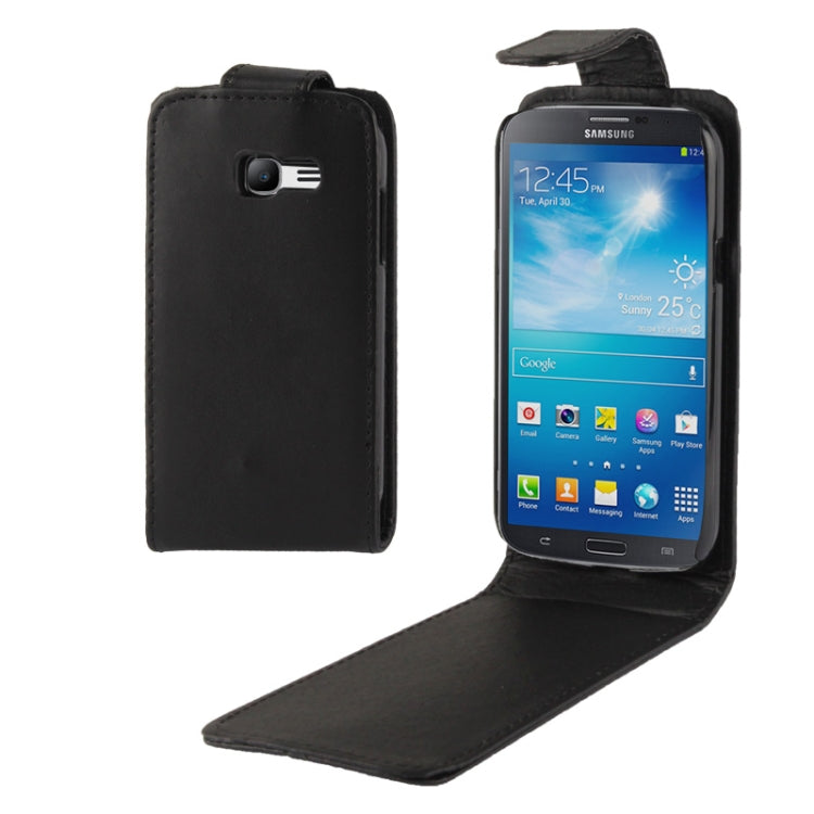 Vertical Flip Leather Case for Galaxy Star Pro / S7262 (Black)