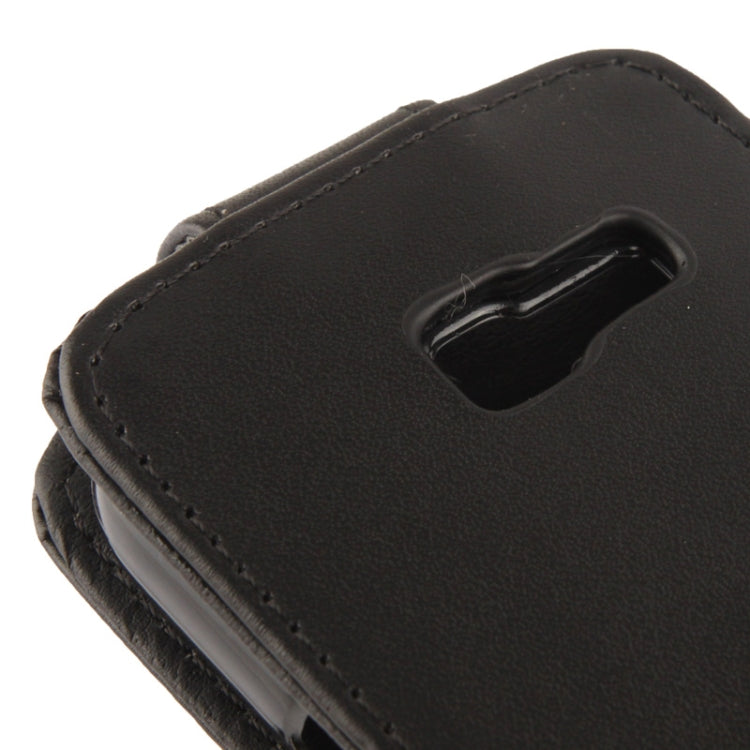 Vertical Flip Leather Case for Galaxy Star Pro / S7262 (Black)
