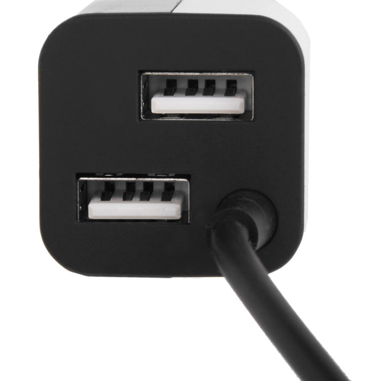 5V 4A 2-colors Micro USB Premium In-vehicle Charger Coiled Cable with Dual USB Output for Galaxy Note III / N9000, Cable Length: 60cm (Can be extended up to 140cm)