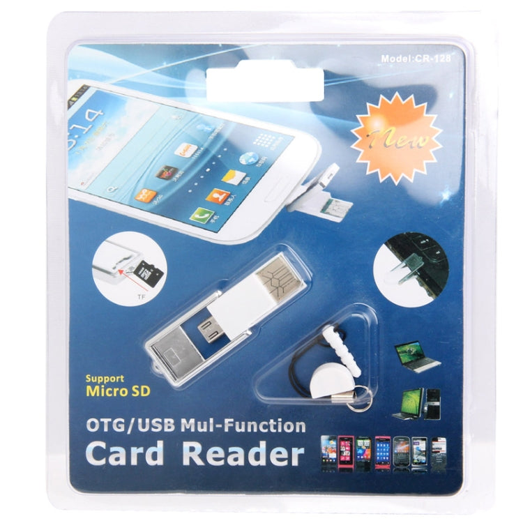 Portable Micro 5 Pin USB Mobile Phone TF Card Reader / OTG Adapter with Anti-dust Cup, For Galaxy S IV / i9500 / i9300, Note III / N9000 / N7100 etc.