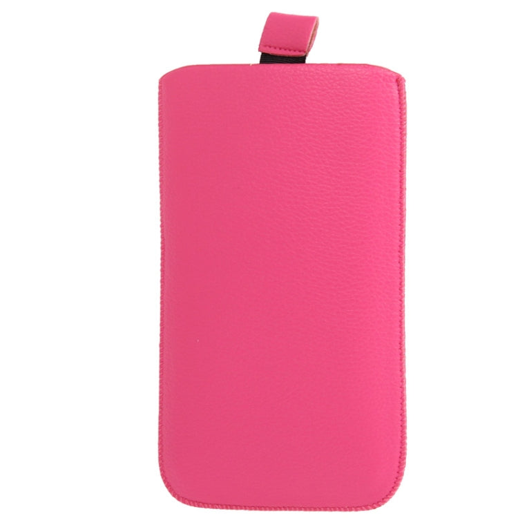 Litchi Texture Leather Case Pocket Sleeve Bag with Pull Up Tab for iPhone 6 Plus & 6S Plus, iPhone 6S Plus, Galaxy S6 edge Plus / A8 / Note 5 / Note 4 / Note 3 / N9000 / Note II / N7100, Below 5.7 inch Device