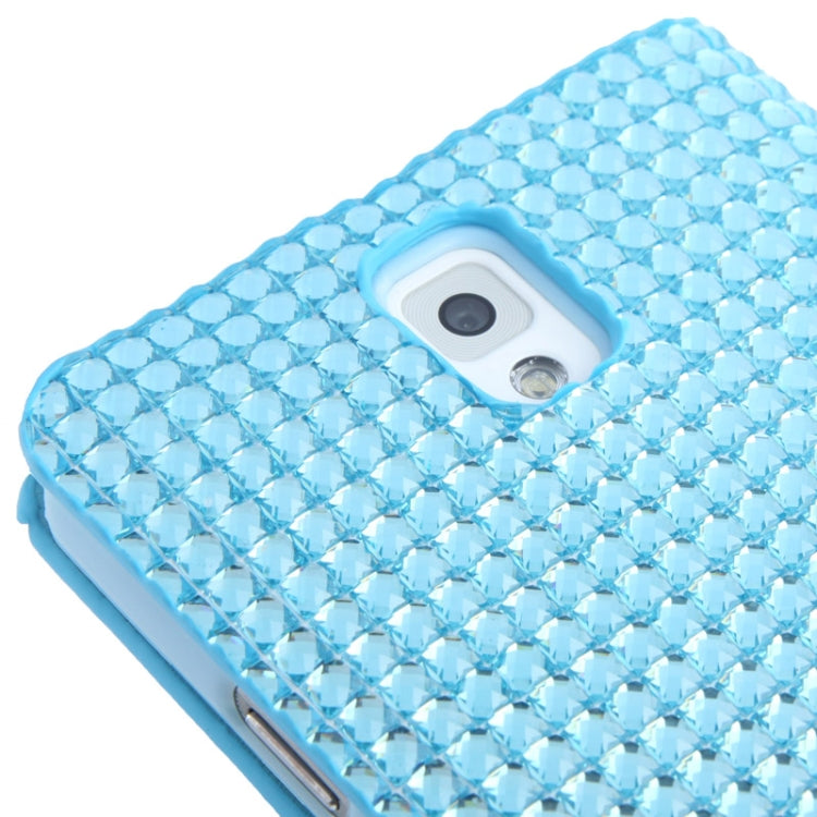 Rubbery Diamond Encrusted Horizontal Flip Leather Case with Credit Card Slots for Galaxy Note III / N9000