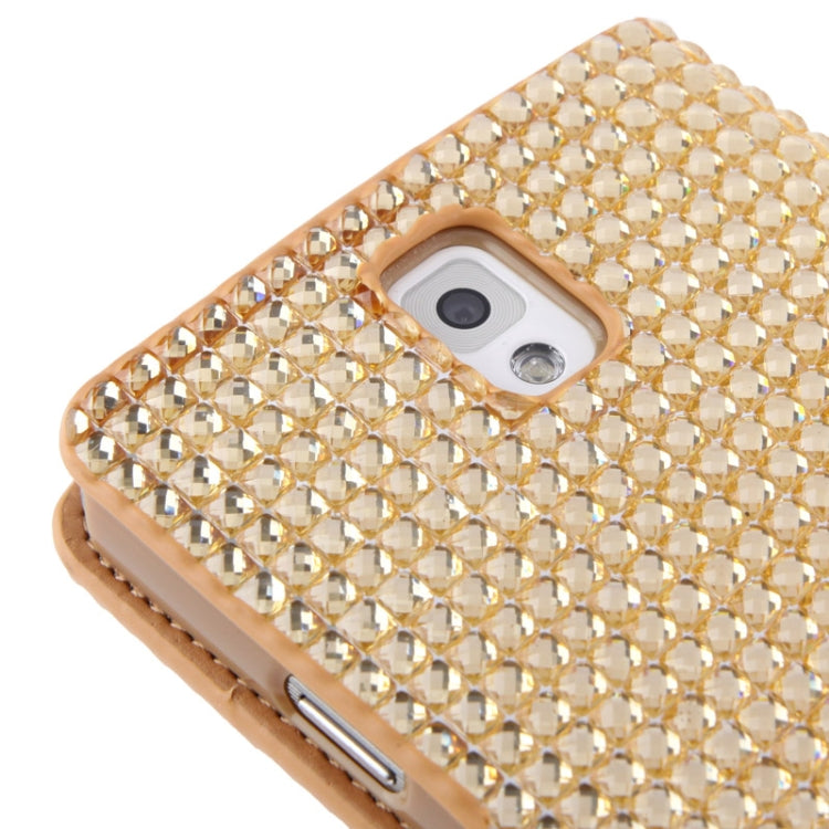 Rubbery Diamond Encrusted Horizontal Flip Leather Case with Credit Card Slots for Galaxy Note III / N9000