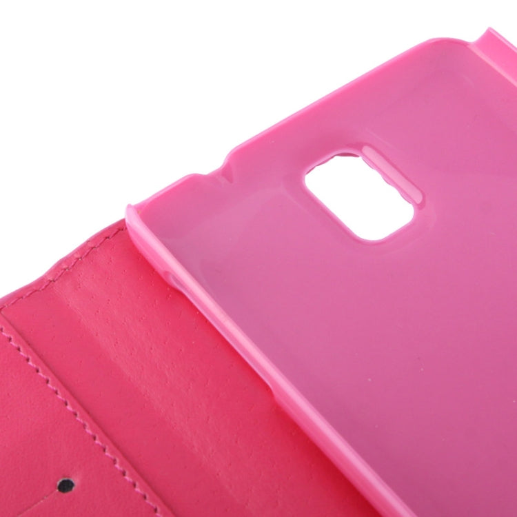 Rubbery Diamond Encrusted Horizontal Flip Leather Case with Credit Card Slots for Galaxy Note III / N9000