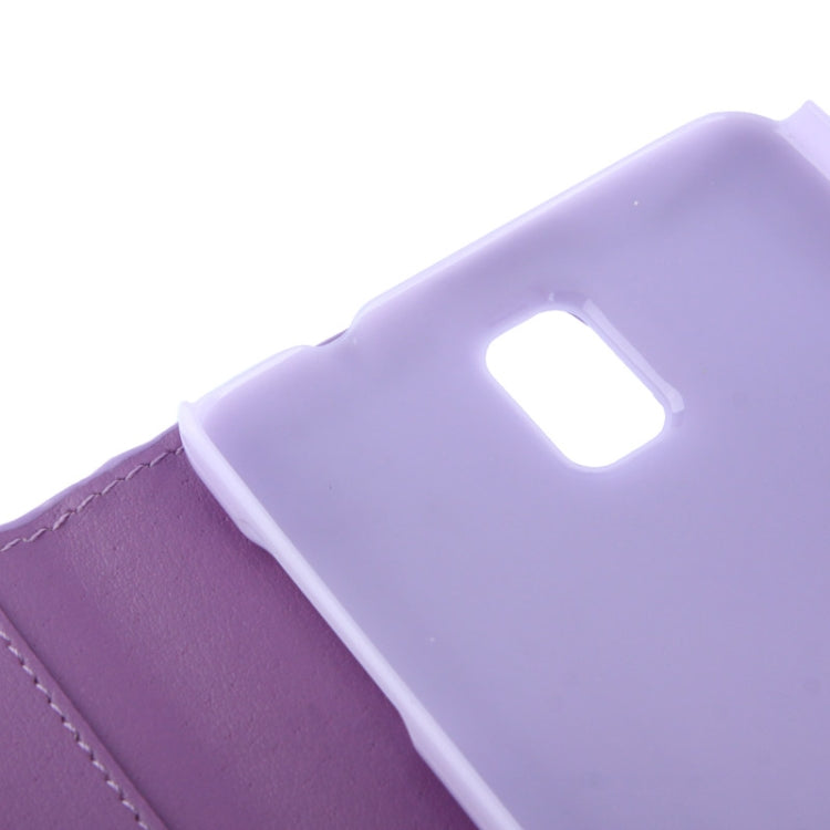 Rubbery Diamond Encrusted Horizontal Flip Leather Case with Credit Card Slots for Galaxy Note III / N9000