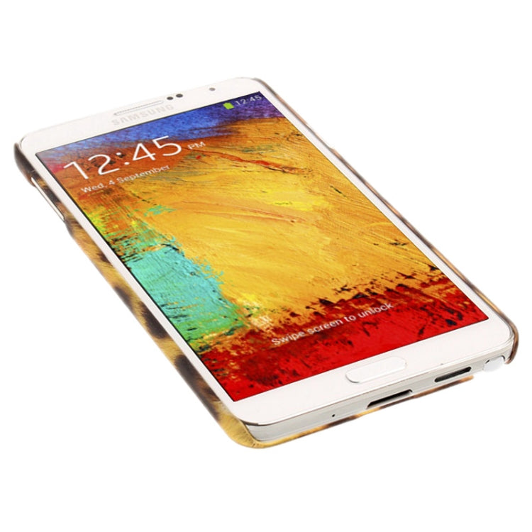 Brown Leopard Pattern Translucent Frosted Surface Plastic Case for Galaxy Note III / N9000