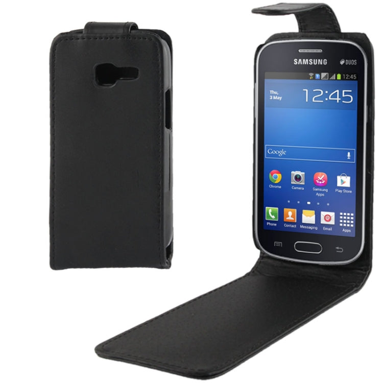 Vertical Flip Leather Case for Galaxy Trend Lite / S7392(Black)