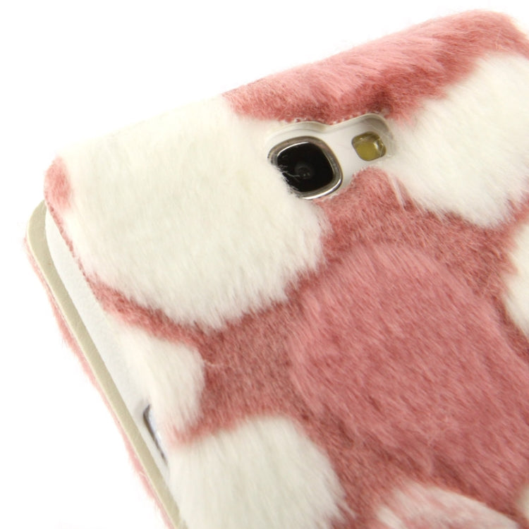 Spots Texture Diamond Encrusted Winter Warm Fur Leather Case with Credit Card Slot & Holder for Galaxy Note II / N7100