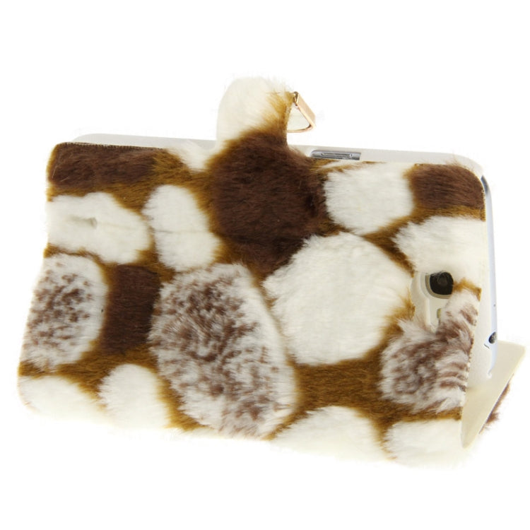 Spots Texture Diamond Encrusted Winter Warm Fur Leather Case with Credit Card Slot & Holder for Galaxy Note II / N7100