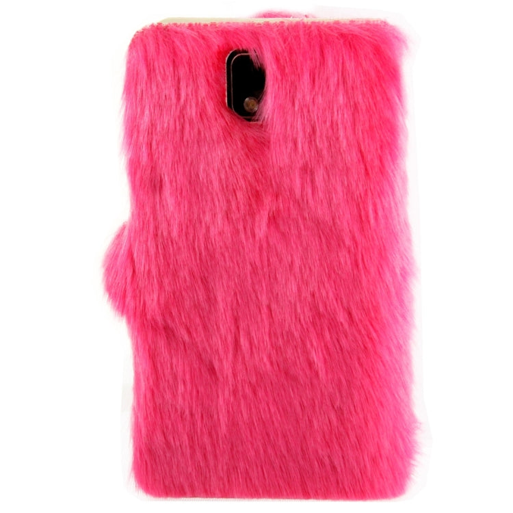 Diamond Encrusted Winter Warm Fur Leather Case with Credit Card Slot & Holder for Galaxy Note III / N9000