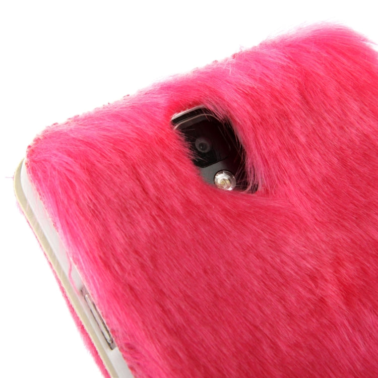 Diamond Encrusted Winter Warm Fur Leather Case with Credit Card Slot & Holder for Galaxy Note III / N9000