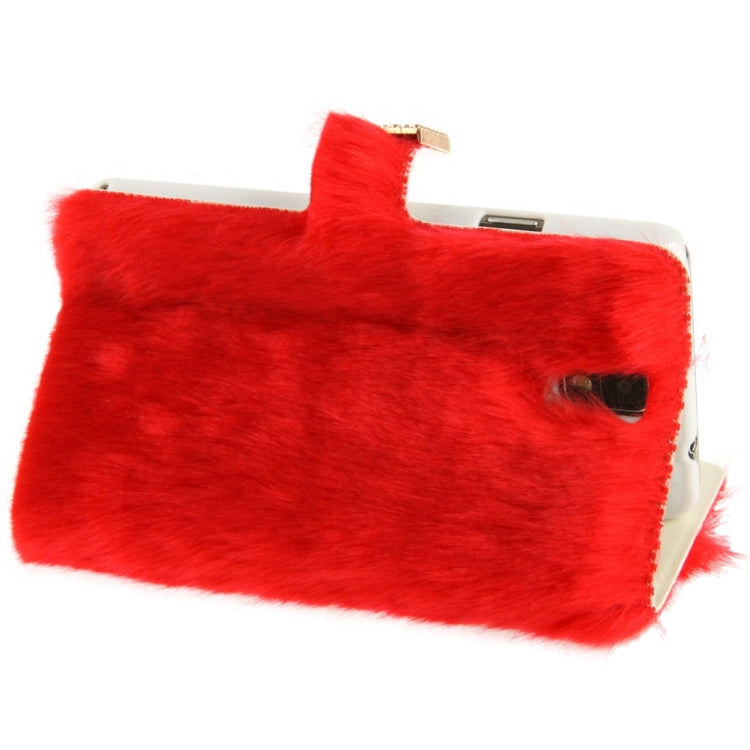 Diamond Encrusted Winter Warm Fur Leather Case with Credit Card Slot & Holder for Galaxy Note III / N9000