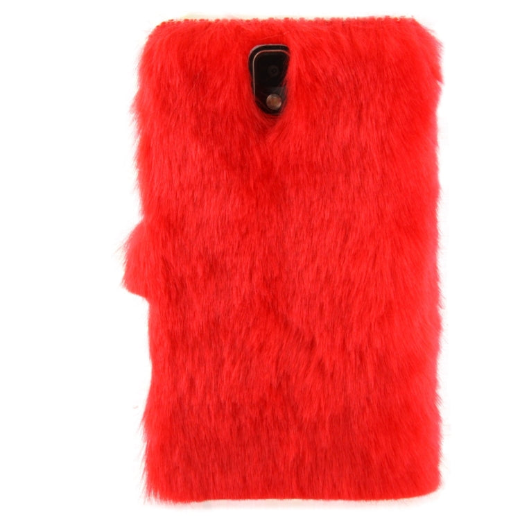 Diamond Encrusted Winter Warm Fur Leather Case with Credit Card Slot & Holder for Galaxy Note III / N9000