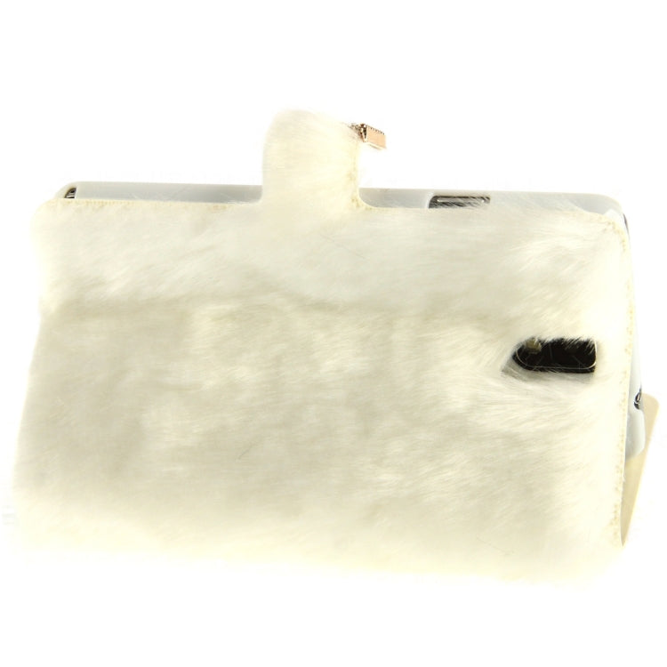 Diamond Encrusted Winter Warm Fur Leather Case with Credit Card Slot & Holder for Galaxy Note III / N9000