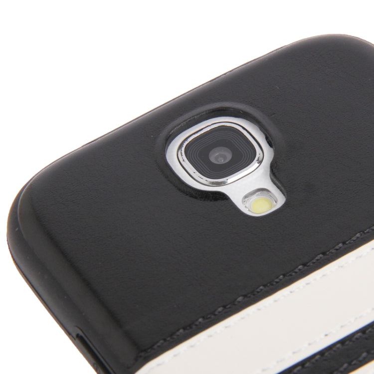 Crazy Horse Texture Double White Lines Pattern Paste Skin TPU Protective Case for Galaxy S IV / i9500(Black)