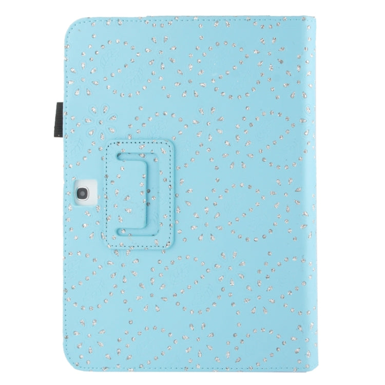 Diamond Palace Flower Pattern Leather Case with Holder for Galaxy Tab 3 (10.1) / GT-P5200, Blue(Blue)