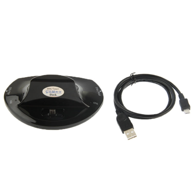 OTG Smart Multi-function Combo Charger Dock + USB 2.0 Card Reader for Galaxy SIV / SIV mini / SIII / Note / Other Mobile Phones, Support SD / MS / M2 / TF / MMC Card / USB Devices