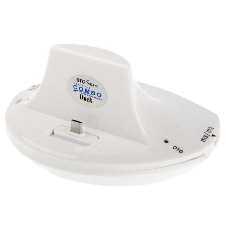 OTG Smart Multi-function Combo Charger Dock + USB 2.0 Card Reader for Galaxy SIV / SIV mini / SIII / Note / Other Mobile Phones, Support SD / MS / M2 / TF / MMC Card / USB Devices