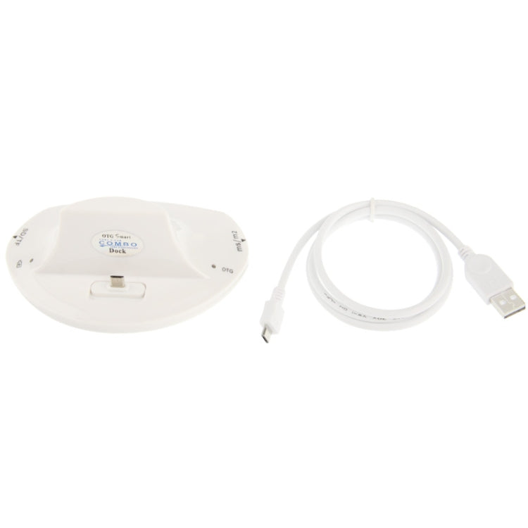 OTG Smart Multi-function Combo Charger Dock + USB 2.0 Card Reader for Galaxy SIV / SIV mini / SIII / Note / Other Mobile Phones, Support SD / MS / M2 / TF / MMC Card / USB Devices