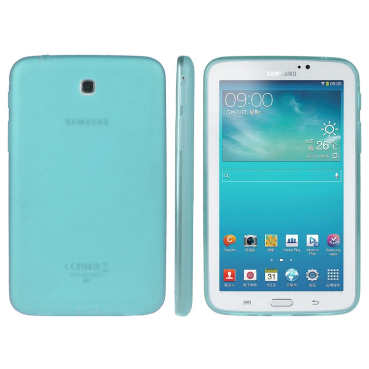 ENKAY Translucent TPU Protective Case with Anti-dust Plugs for Galaxy Tab 3 (7.0) T210 / T211 / P3200 / P3210(Green)