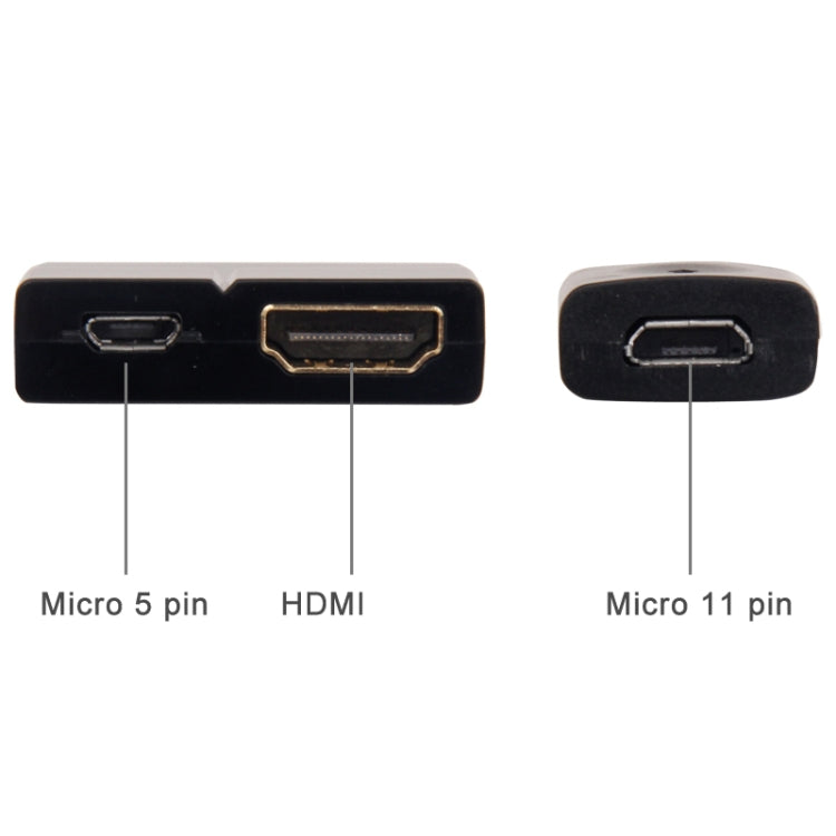Micro 5Pin to 11Pin Adapter MHL to HDMI HDTV TV Adapter for Galaxy S5 / G900, S IV / i9500, S 3 / i9300, S 2 / i9100, Note III / N9000, Note II / N7100, Note / i9220(Black)
