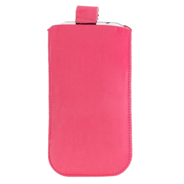 Flower Pattern Leather Case Pocket Pouch Sleeve Bag with Pull Up Tab for iPhone 6, Galaxy i9500 / i9300 / i9250(Magenta)
