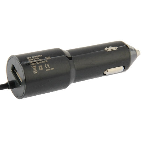 5V 2.0A Jointless Structure Micro USB Car Charger for Galaxy S6 / Note III / N9000 / N7100 / i9500, Cable Length: 90cm, Black(Black)