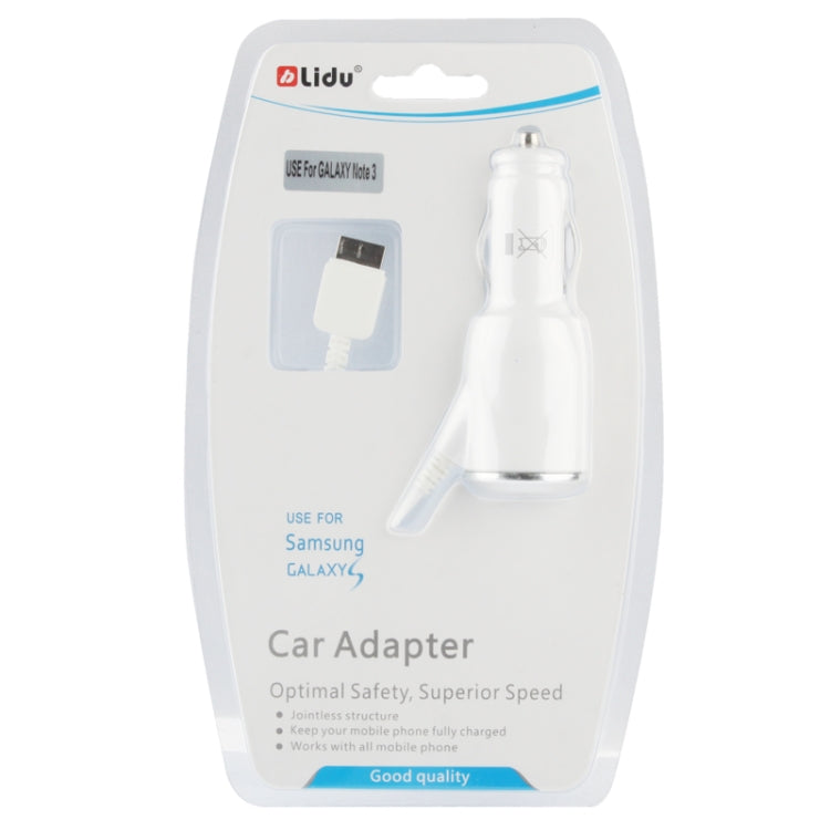 5V 2.1A Jointless Structure Micro USB Car Charger Coiled Cable for Galaxy Note III / N9000   (White)