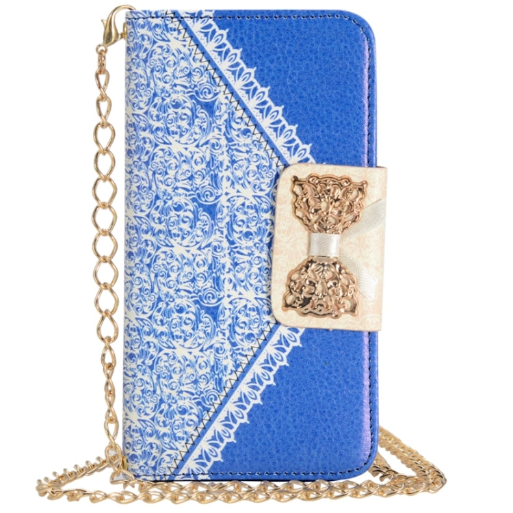 Bowknot Wallet Style Leather Case with Chain & Card Slots for Galaxy Note 4