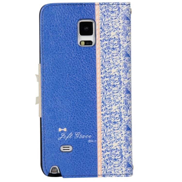 Bowknot Wallet Style Leather Case with Chain & Card Slots for Galaxy Note 4