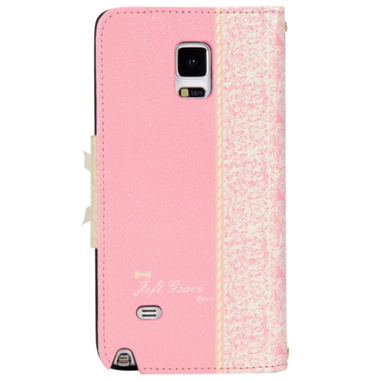 Bowknot Wallet Style Leather Case with Chain & Card Slots for Galaxy Note 4
