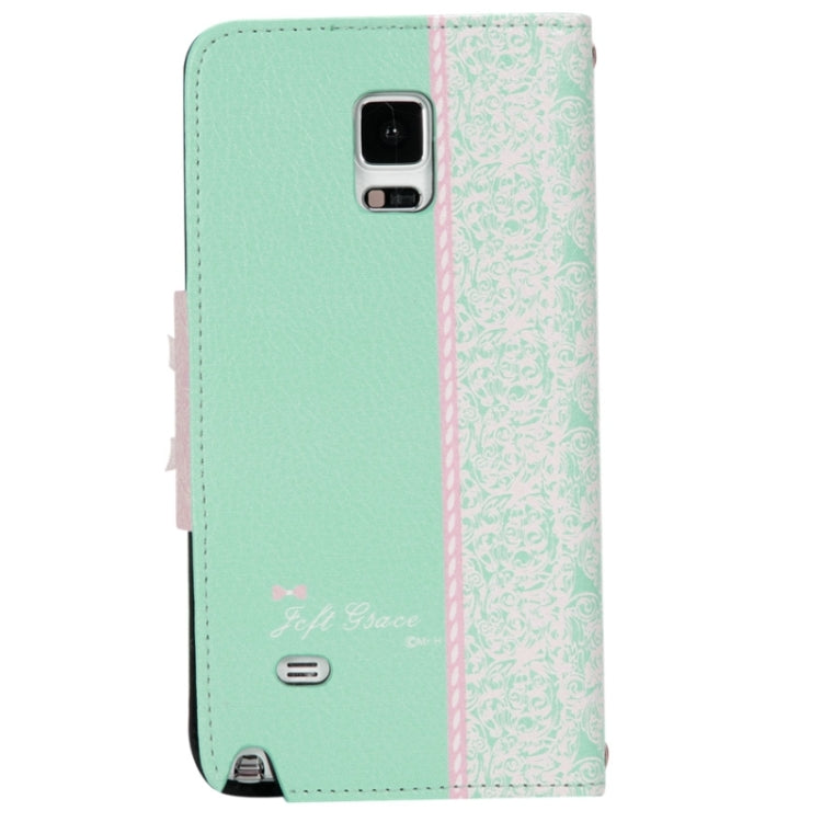 Bowknot Wallet Style Leather Case with Chain & Card Slots for Galaxy Note 4