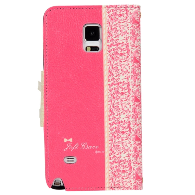 Bowknot Wallet Style Leather Case with Chain & Card Slots for Galaxy Note 4