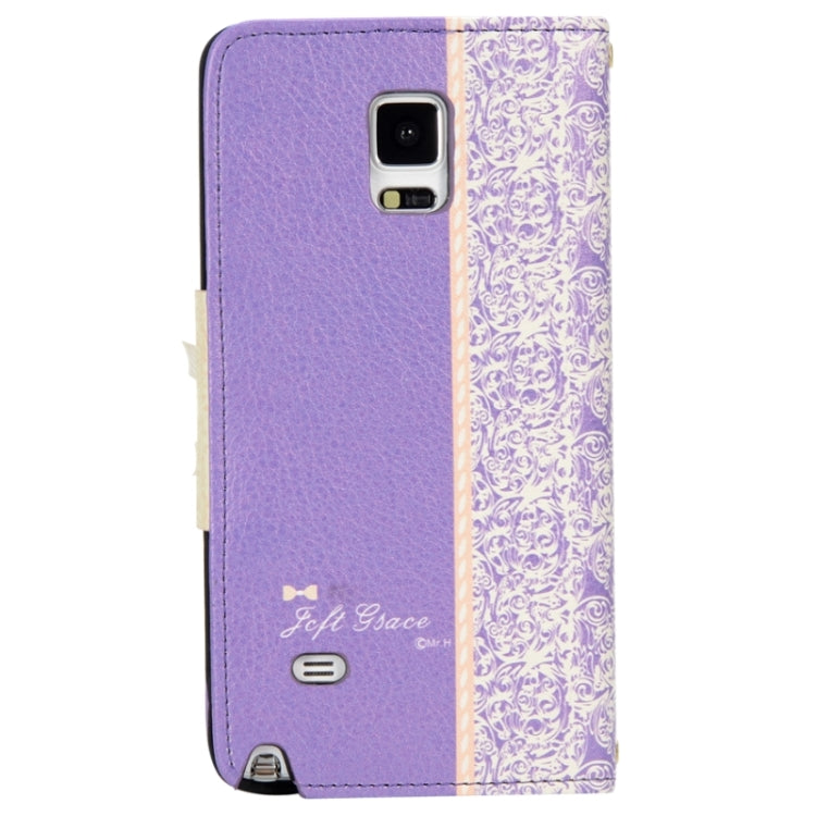 Bowknot Wallet Style Leather Case with Chain & Card Slots for Galaxy Note 4